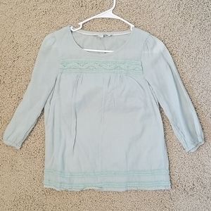 Sea Foam Green Blouse with Sewn Pattern